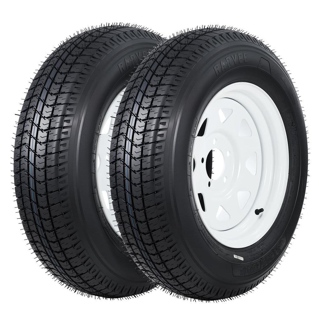 GarveeTech ST205/75D15 Trailer Tire and Wheel Assembly, 5 Lug, Set of 2