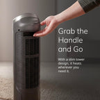 Lasko Oscillating Digital Ceramic Tower Heater for Home with Adjustable Thermostat, Timer and Remote Control, 23 Inches, 1500W, Silver, 755320