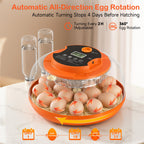 18 Egg Incubators for Hatching Eggs, Automatic Egg Turning and Humidity Control Incubator for Hatch Chicken Duck Quail Pigeon Pheasant Partridge Home