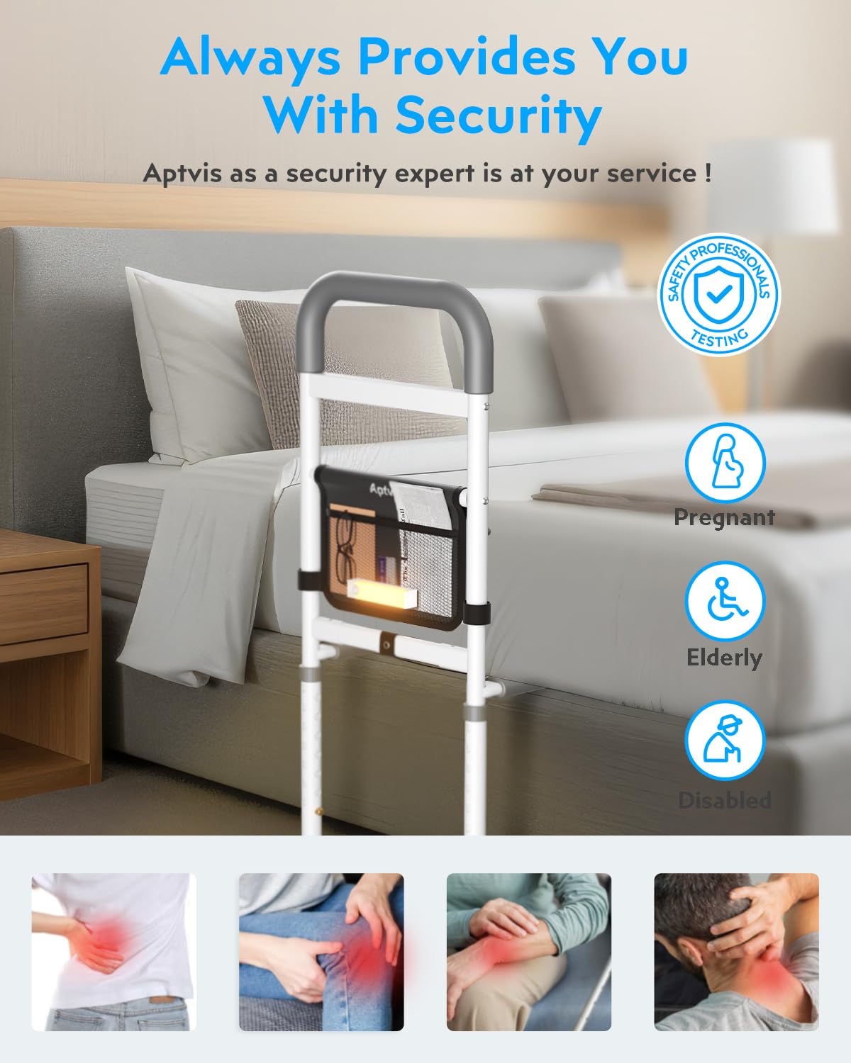 Bed Rails for Elderly Adults Safety, ASTM Compliant, 350LB Capacity