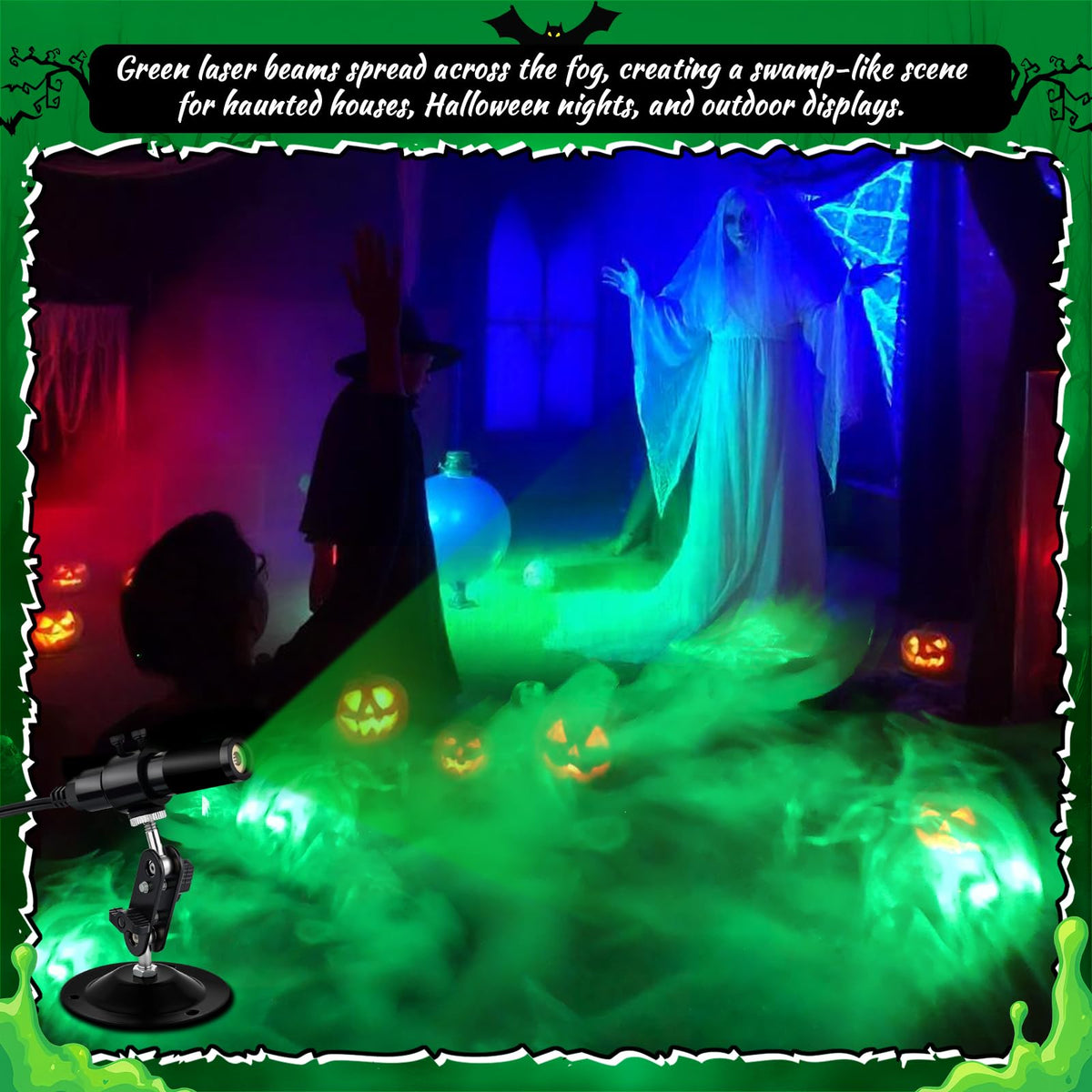 Green Laser Line Projector for Halloween Swamp Party Decoration