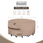 ULTCOVER Waterproof Round Patio Table Cover 76 inch