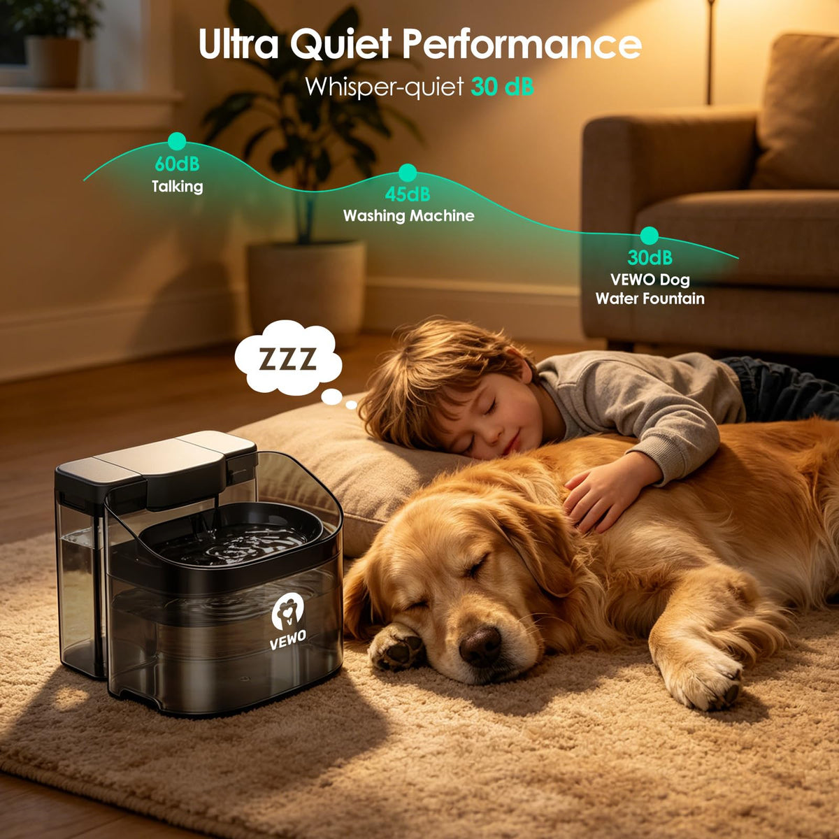 11L/372oz Large Dog Water Fountain, Automatic Dog Water Bowl Dispenser
