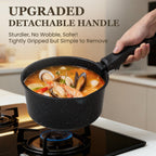 Nonstick Pots and Pans Set - 20 Pack KIKCOIN Stackable Cookware Set with Detachable Handle, RV Kitchen Cooking Set with Removable Handles - Oven Safe