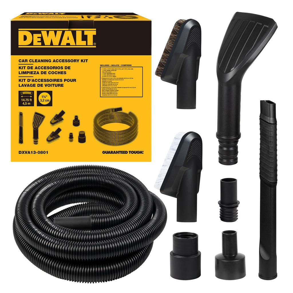 DEWALT 8-Piece Car Detailing Vacuum Hose Accessory Kit, DXVA13-0801