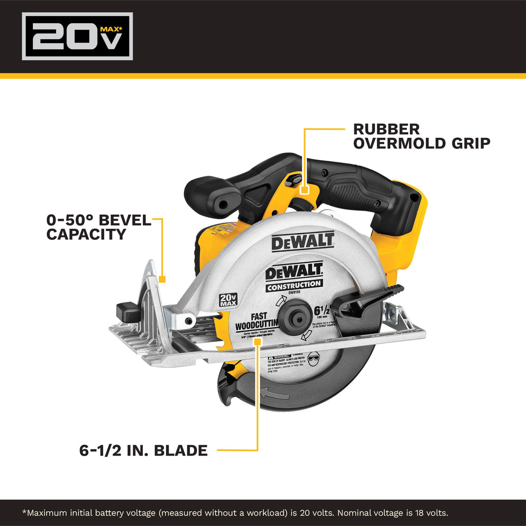DEWALT 20V MAX Circular Saw Cordless, Battery Not Included (DCS391B)