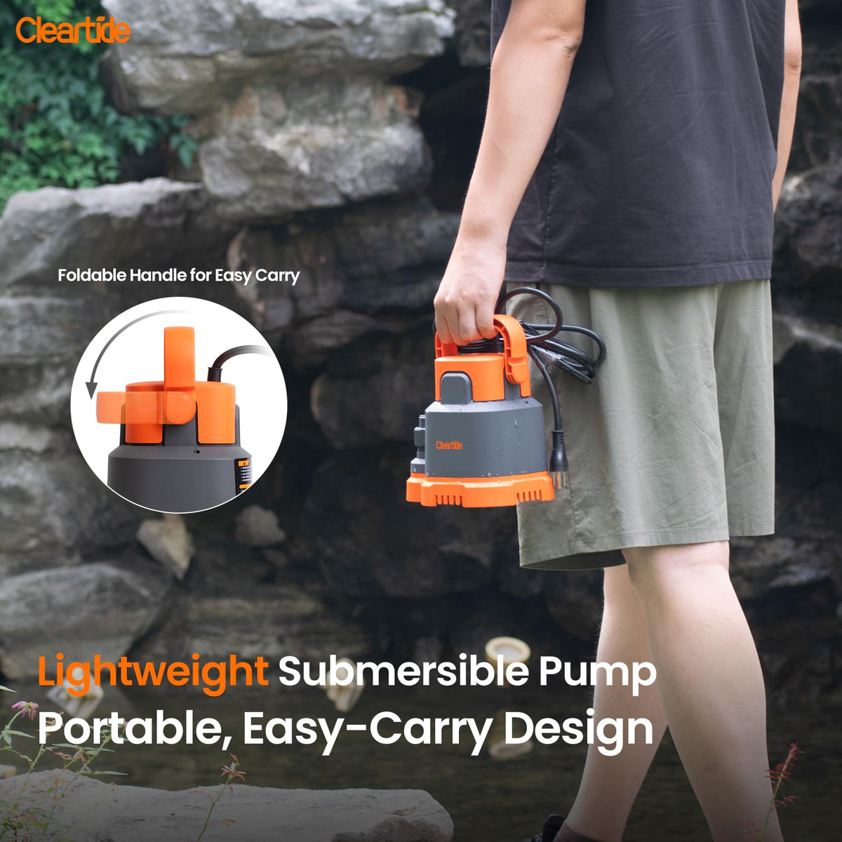 Submersible Utility Water Pump, 2400 GPH Portable Sump Pump with Copper Motor, Plug and Work for Pond, Garden Watering, Pool Transfer, Hot Tub
