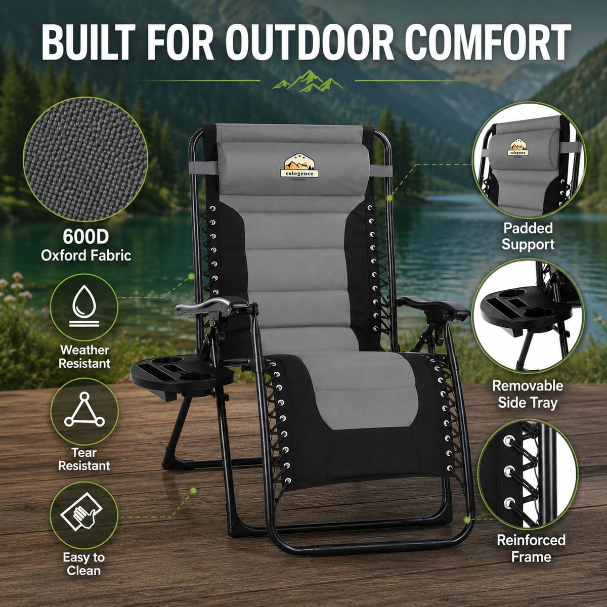 Oversized Zero Gravity Chair, 400-lb Capacity Recliner