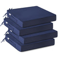 Outdoor Chair Cushions Set of 4 -Waterproof Outdoor Seat Cushions for Patio Furniture, Patio Chair Cushion with Handle and Ties, Square Out Door