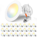 Amico Recessed Lighting 5/6 Inch, 24 Pack 5CCT Flat LED Can Lights, White