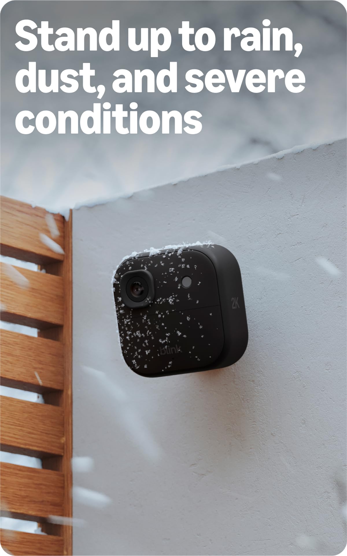Blink Outdoor 2K+ (newest model) — Wireless smart security camera, 2K video resolution, enhanced audio, two-year battery. Required Sync Module not