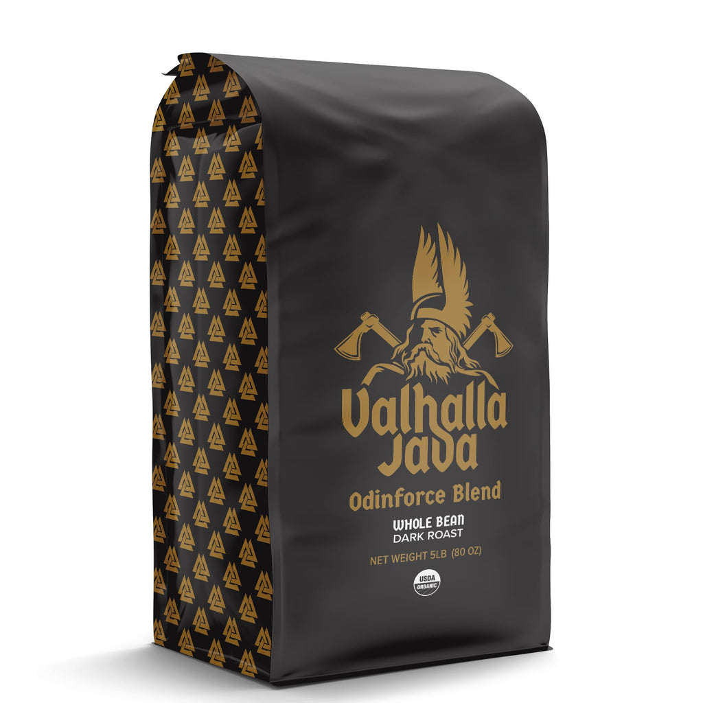 Death Wish Coffee Valhalla Java Medium-Dark Roast Whole Bean Coffee, 5 lb