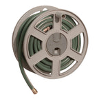 Suncast Sidewinder Wall Mount Garden Hose Reel, 100 Feet Capacity for 5/8 Inch Standard Vinyl Hosepipe, Light Taupe – Resin Water Line Holder for