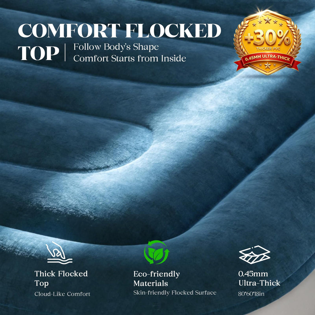 VOSSER Air Mattress Queen with Built in Pump,18'' Raised Blow Up Bed,800lb