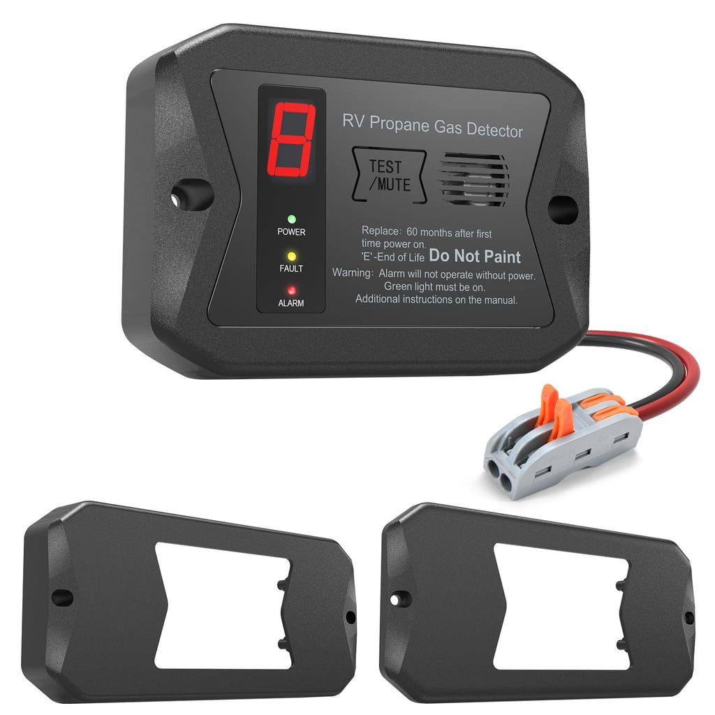 RV Propane Gas Detector, Hardwired-12V DC with 3 Different Brackets for RVs,R501