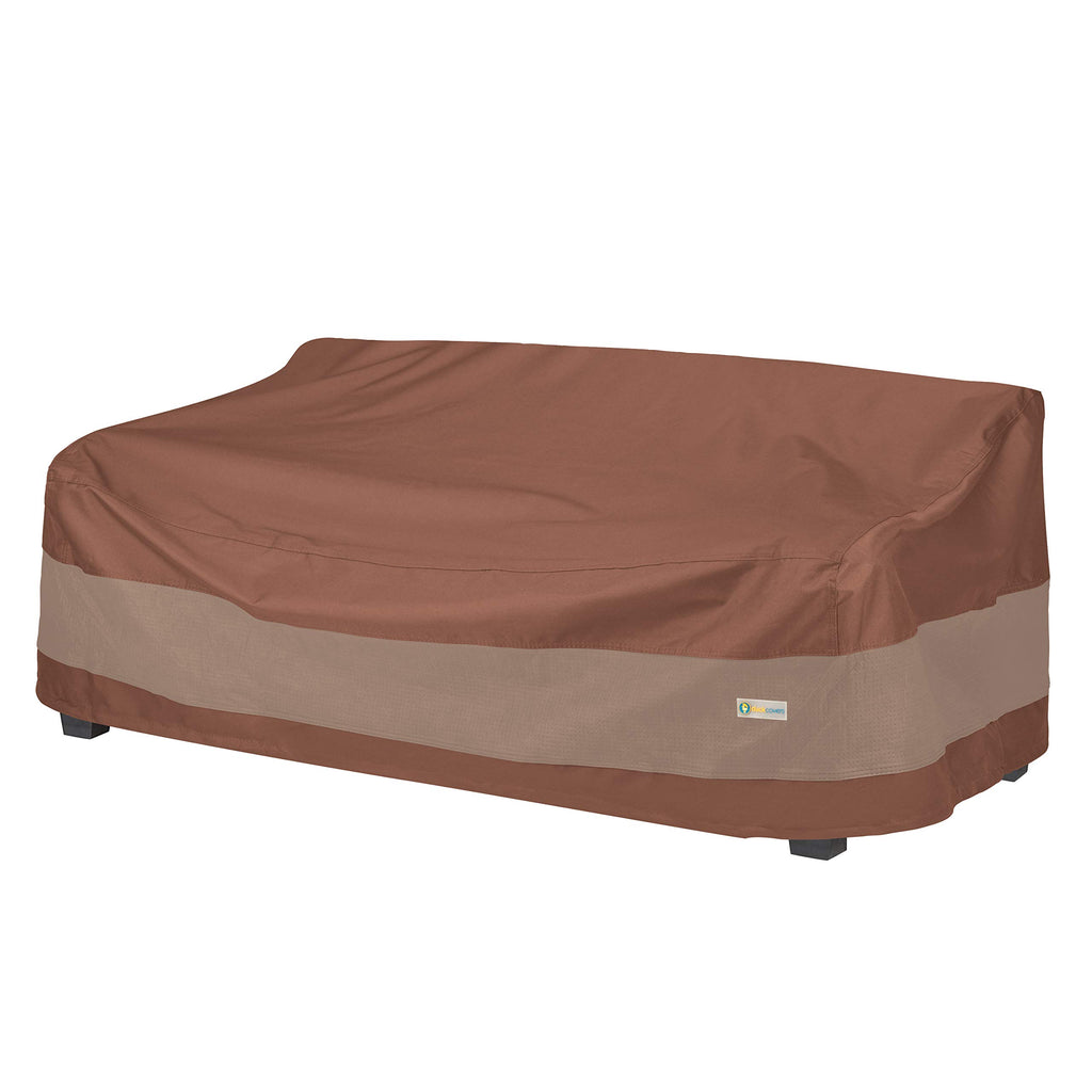DUCKCOVERS Ultimate Waterproof Patio Sofa Cover, Outdoor Couch Cover with All Weather Protection, Patio Furniture Covers with Attachment Strap, 77"W