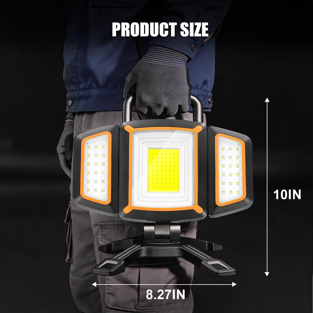 3000LM Rechargeable Work Light, Magnetic LED, Foldable & Portable