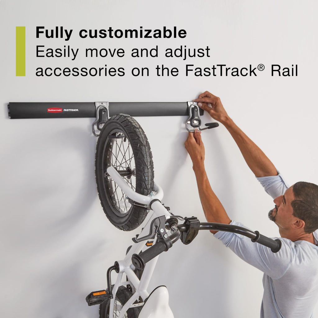 Rubbermaid Fasttrack Wall Mounted Storage and Organization System Rail Horizontal 48" 2-Pack Holds up to 1750 pounds Each Rail for Home/Garage