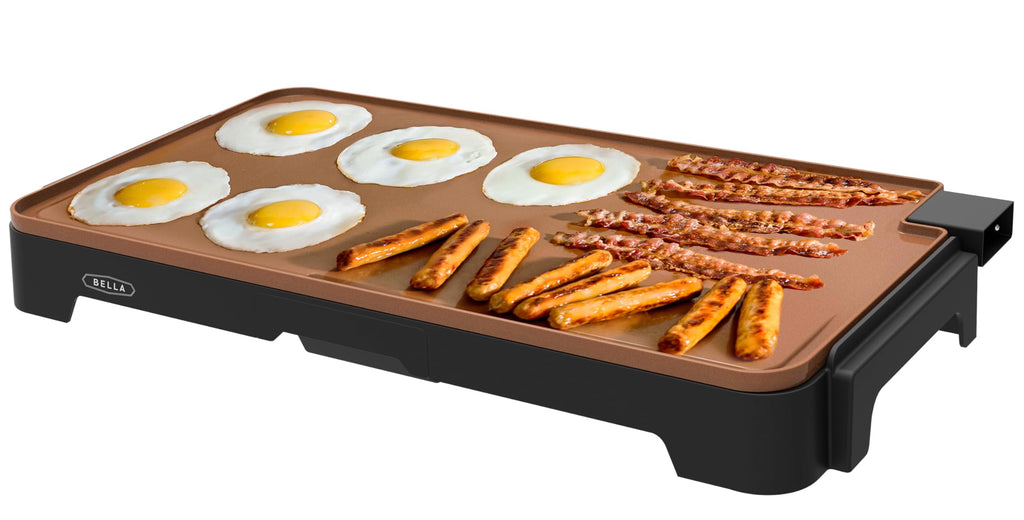 bella XL Electric Ceramic Titanium Griddle, Make 15 Eggs At Once, Healthy-Eco Non-stick Coating, Hassle-Free Clean Up, Large Submersible Cooking