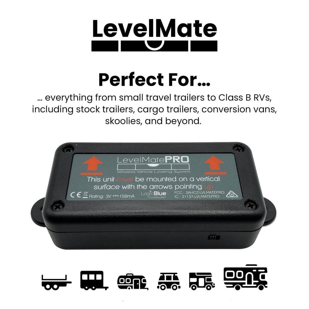 LevelMatePRO Wireless RV Leveling System, Bluetooth Leveler for Campers, Must-Have Accessory for Travel Trailers, Effortless Setup for Phones with App