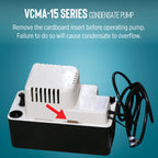 Little Giant VCMA-15UL 115 Volt, 65 GPH, 1/50 HP Automatic Condensate Removal Pump for HVAC/Refrigeration Systems/Dehumidifiers (no safety switch), 6