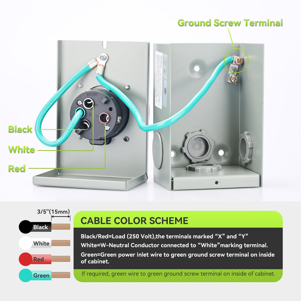 RVMATE Pre-Drilling 50 Amp Generator Inlet Box, NEMA SS2-50P Inlet Box