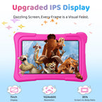 Kids Tablet, 7 inch Android Tablet for Kids, 6GB+32GB 1TB Expand, Quad-Core Tablets with Case, BT, WiFi, Parental Control, Games, Dual (Rose)