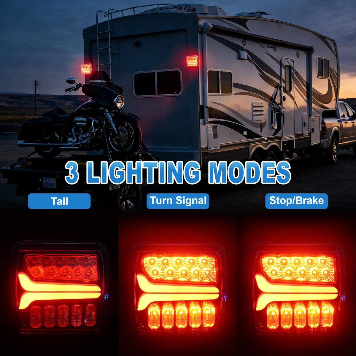 CD033 Magnetic Wireless Trailer Lights, LED Tow Light Kit