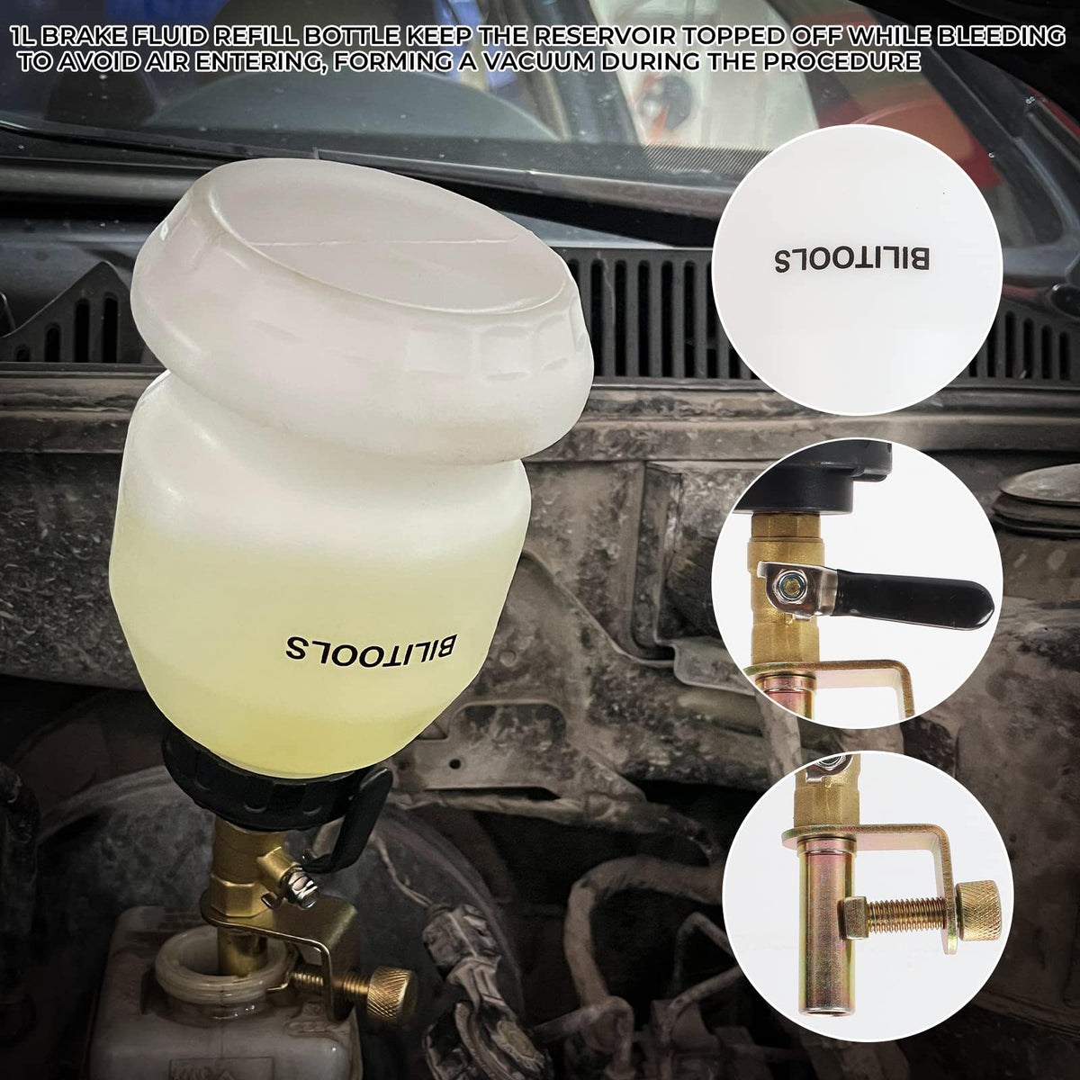 BILITOOLS 3L Universal Brake Bleeder Kit, Vacuum Brake Fluid Bleeding Tool