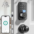 U68 Fingerprint Keypad Deadbolt with Knob Set, Matte Black
