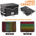 DocSafe 5200°F Fireproof Document Box with Lock,Heat Insulated File Organizer Storage with Pockets,Collapsible Portable Home Office File Safe Box
