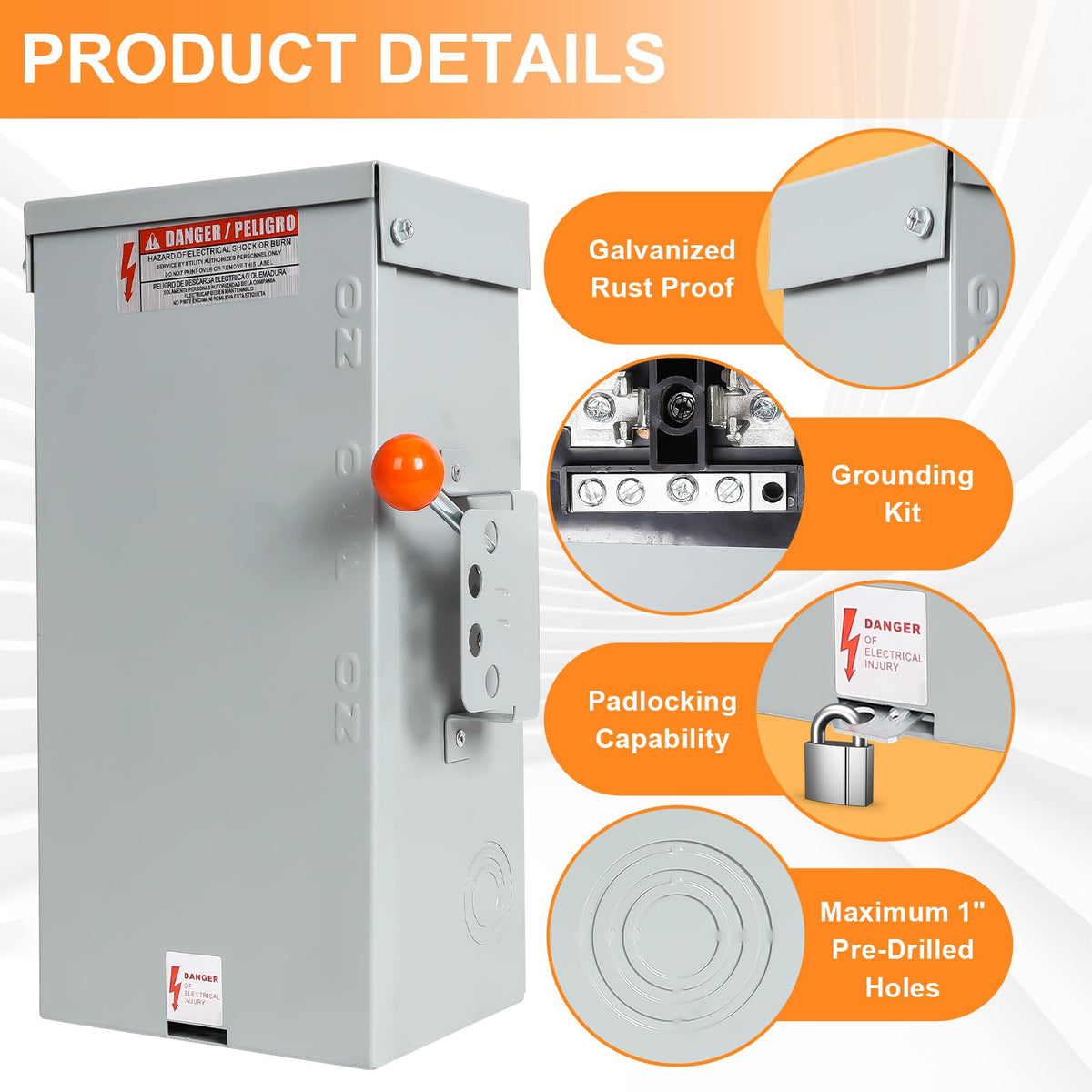 100 Amp Manual Transfer Switch, 24000W, 120/240V, 10-Year Warrnaty