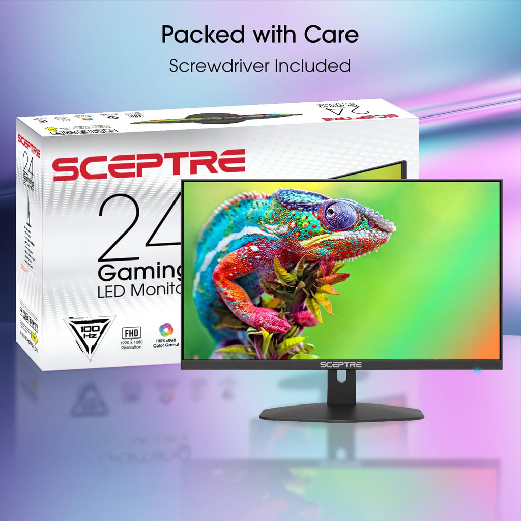 Sceptre 27-inch Prime Gaming Monitor 100Hz 1ms DisplayPort HDMI x2 100% sRGB AMD FreeSync Build-in Speakers, Eye Care Frameless Machine Black 2025