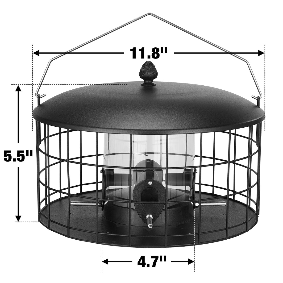 Veehoo Squirrel Proof Bird Feeders for Outdoors Hanging, Extra Wide 11.8"