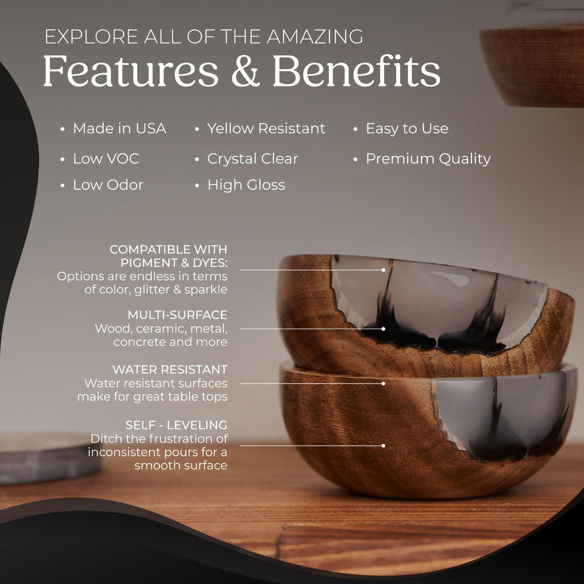 Table Top Epoxy Resin Kit 2 Gallon for Bar Top & Coatings