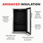 Honeywell Beverage Refrigerator and Cooler, 116 Can Mini Fridge with Glass Door for Soda Beer or Wine for Office or Bar with Adjustable Removable