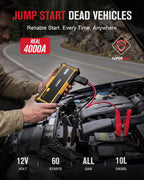 GOOLOO GP4000 Jump Starter - 4000A 12V Car Battery Jumper Starter Portable