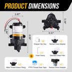 12V RV Water Pump, 4.0 GPM 45 PSI Diaphragm Pump, 12Volt Quiet Fresh Water Pump with Pressure Switch, Self Priming Pressure Pumps for RV Camper Boat