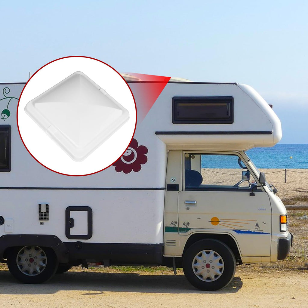 Jack Boss 2 Pack Set RV Vent Covers for Roof, 14 Inch Replacement Camper Vent Lid for Trailer and Motorhome, 14" x 14" x 3.25" White