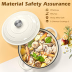Enameled Cast Iron Dutch Oven - Umite Chef 5QT Pot with Lid & Cotton Potholders - Heavy-Duty Cookware for Bread Baking, Braising, Stews, Roasting