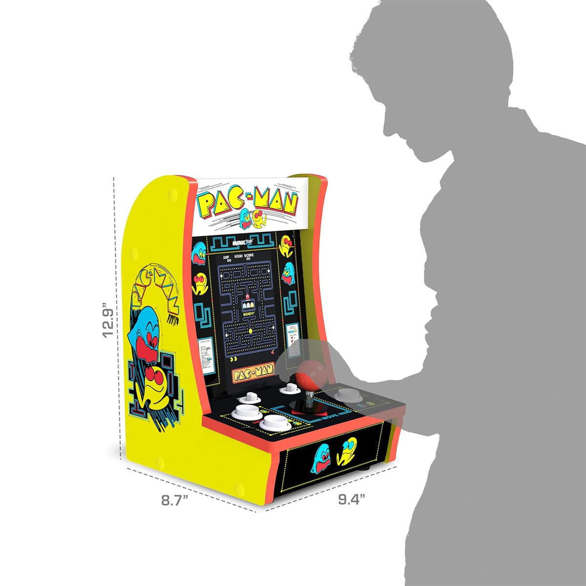 Arcade1Up Pac-Man Countercade Countertop Arcade Machine, 3 Retro Games ...