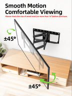 USX Mount Full Motion TV Wall Mount for 42-90 inch TV Holds up to 132lbs