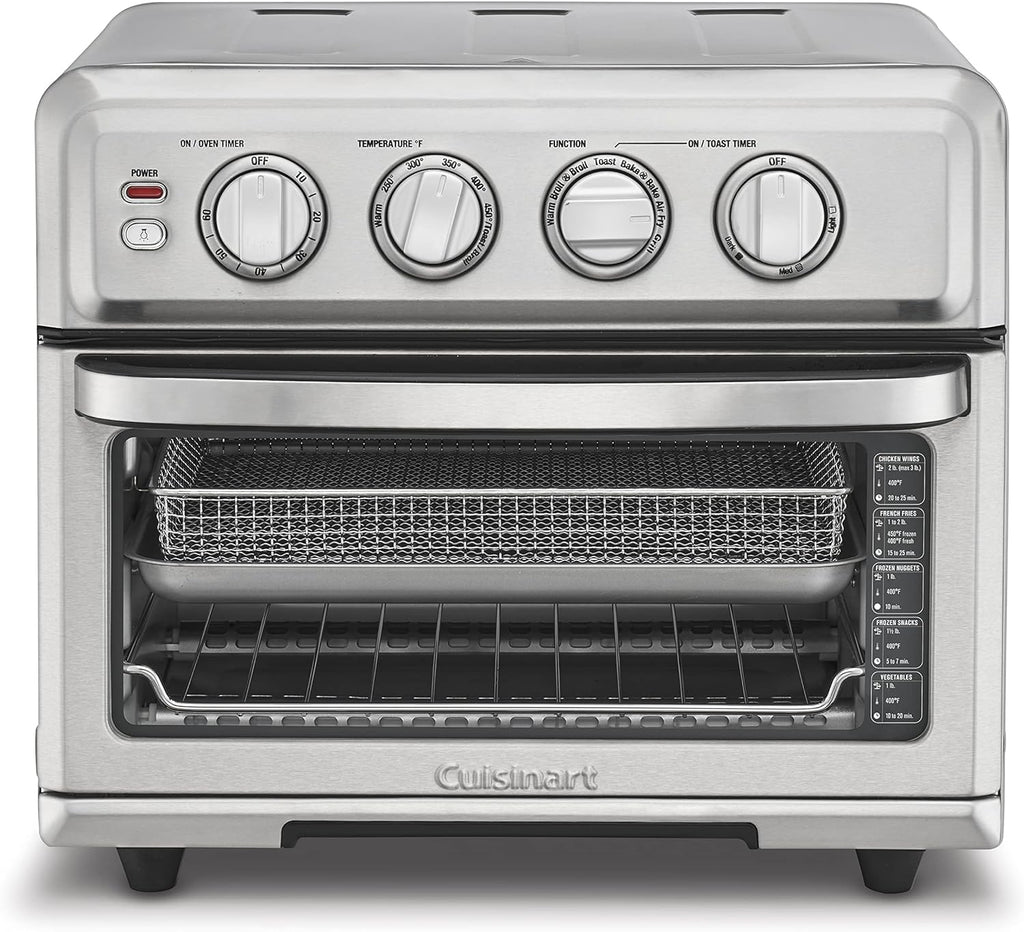 Cuisinart Air Fryer Toaster Oven, 1800W, 8-in-1 with Air Fry, Convection, Broil & Warm, 0.6 Cubic Feet, 60-Minute Timer, TOA-70NAS, Stainless Steel