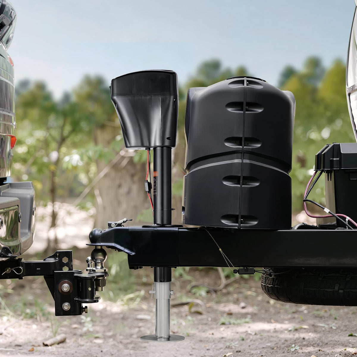 VEVOR Electric Trailer Jack, 5000 lbs, Heavy Duty RV Electric Power Tongue Jack with 2 Way Connector, Manual Crank Handle & Weatherproof Jack Cover