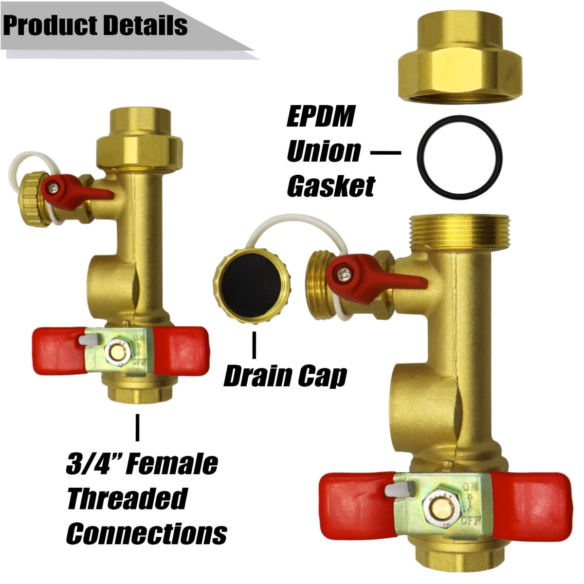 3/4 Inch IPS Isolator Tankless Water Heater Service Isolation Valve Kit