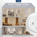 Amico Recessed Lighting 5/6 Inch, 24 Pack 5CCT Flat LED Can Lights, White