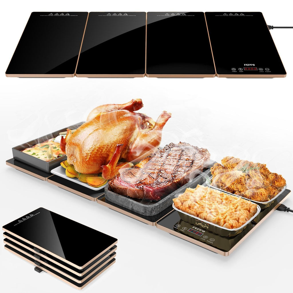 FEPPO Electric Warming Tray Kitchen Appliance, 4-in-1 Buffet Warmer