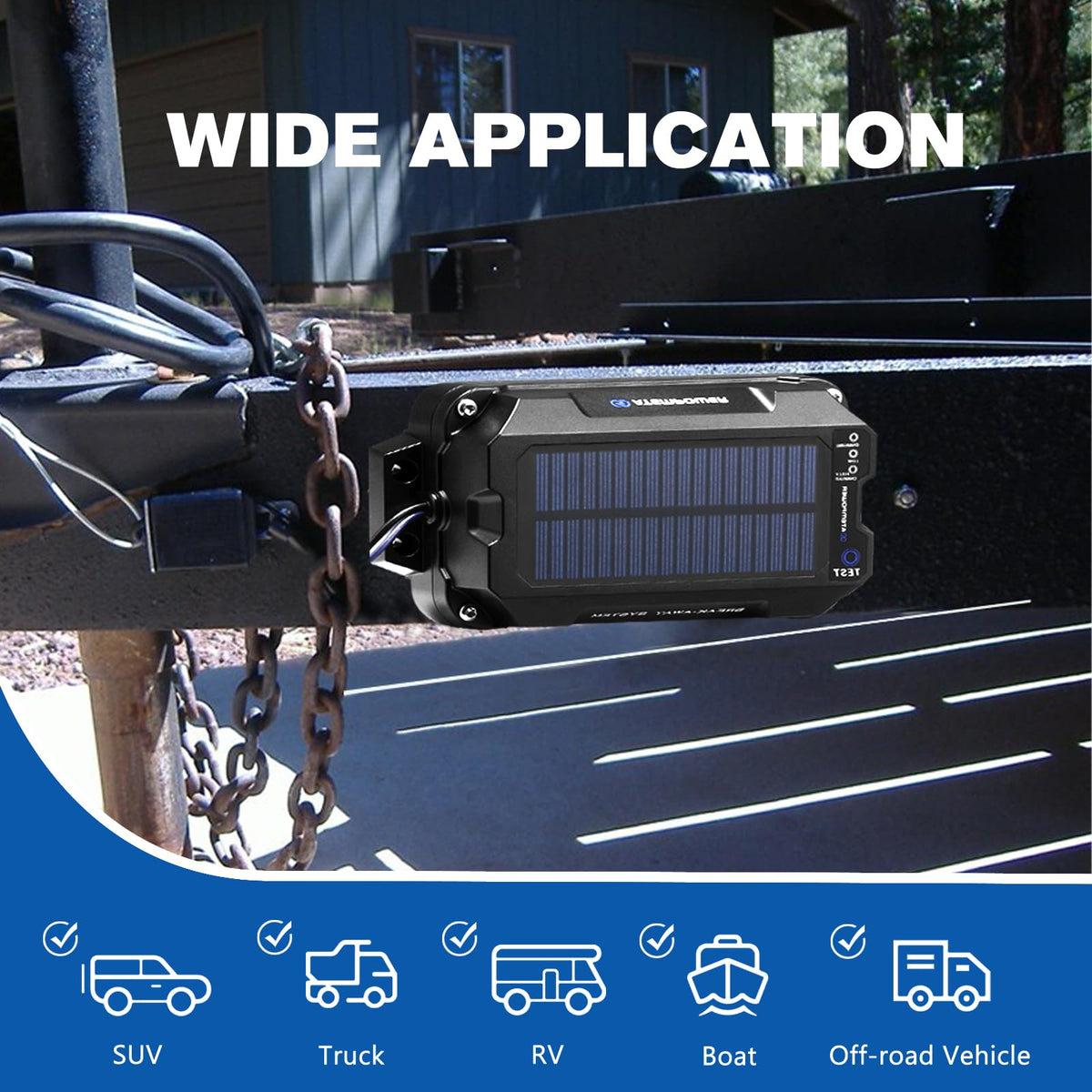 ATEM POWER Trailer Brake Controller Kit with Switch 12V 3AH LifePO4 Lithium Battery Trailer Breakaway Kit Brake Controller Bulit-in Solar Panel LED