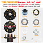 2 Sets 3500Lbs Axle Trailer Hub Kit 5 Bolt 4.5",5 Lug Trailer Hub Fit 1-1/16" to 1-3/8" Trailer Tapered Spindle,Boat Trailer Hubs 5 Lug,Trailer Wheel