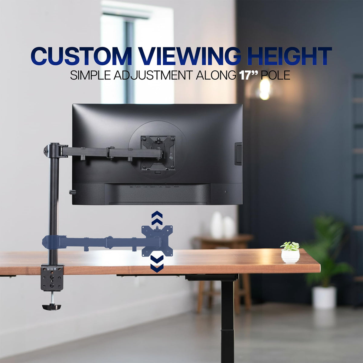 VIVO Single 13 to 38 inch Ultrawide Monitor Arm Desk Mount, Regular Screens up to 32 inches, 22 lbs capacity, Fully Adjustable Stand with C-Clamp and